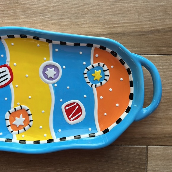 Multicolored Ceramic Serving Tray from Bella Casa by Ganz - Picture 2 of 7